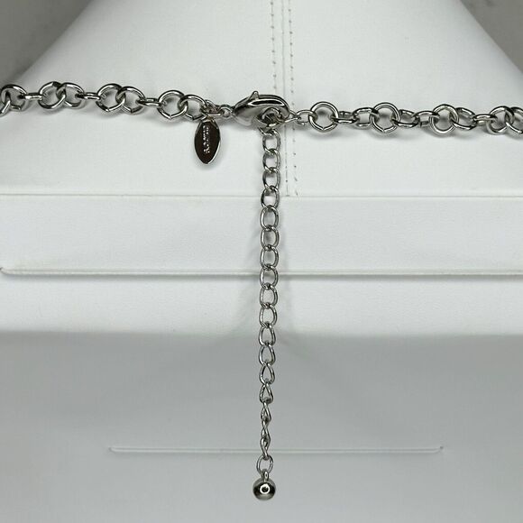 Chico's Silver Tone Beaded Long Chain Link Necklace ✨ - Picture 12 of 14
